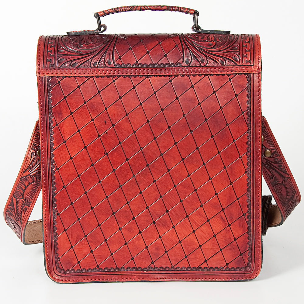 American Darling Hand-Tooled Genuine Leather Briefcase