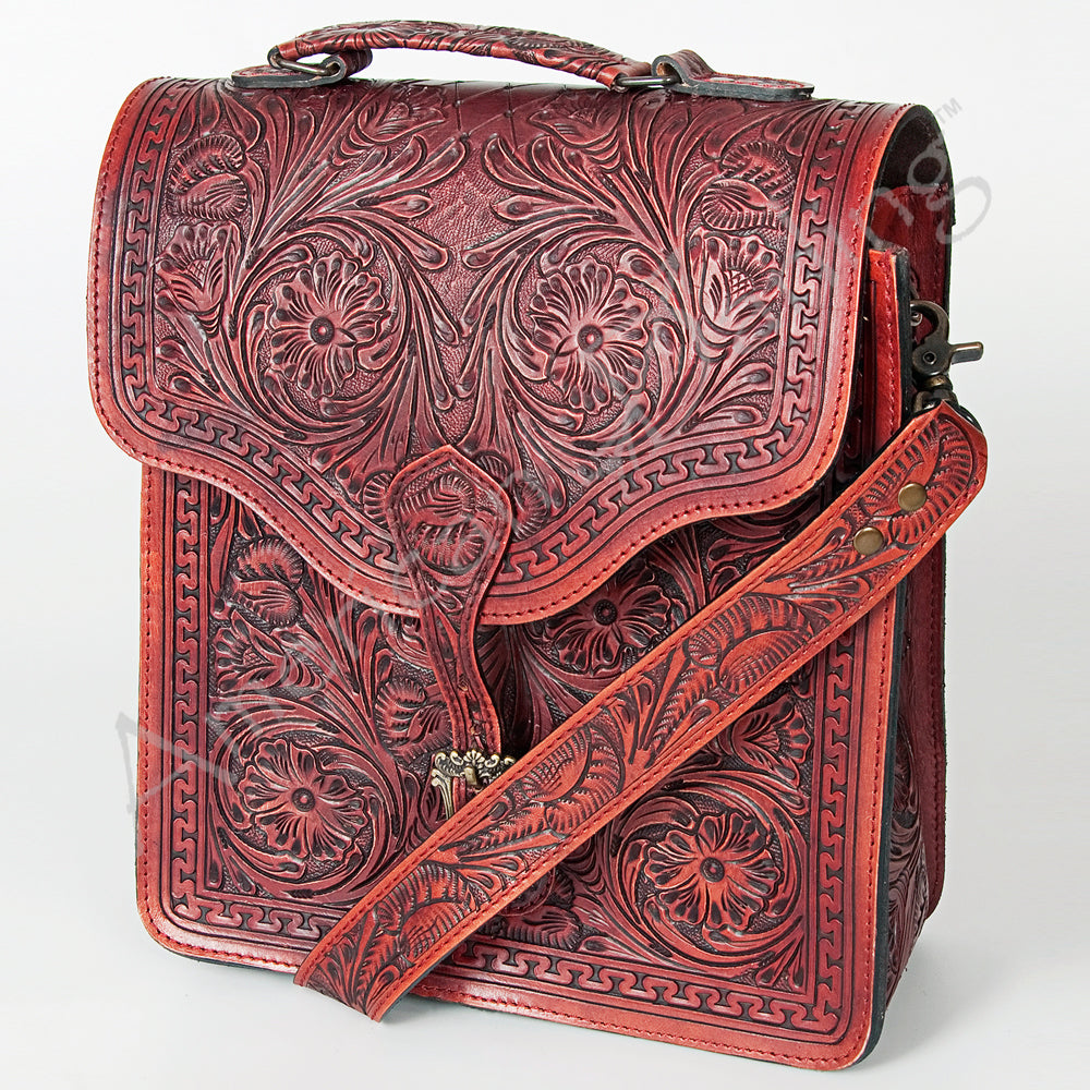 American Darling Hand-Tooled Genuine Leather Briefcase