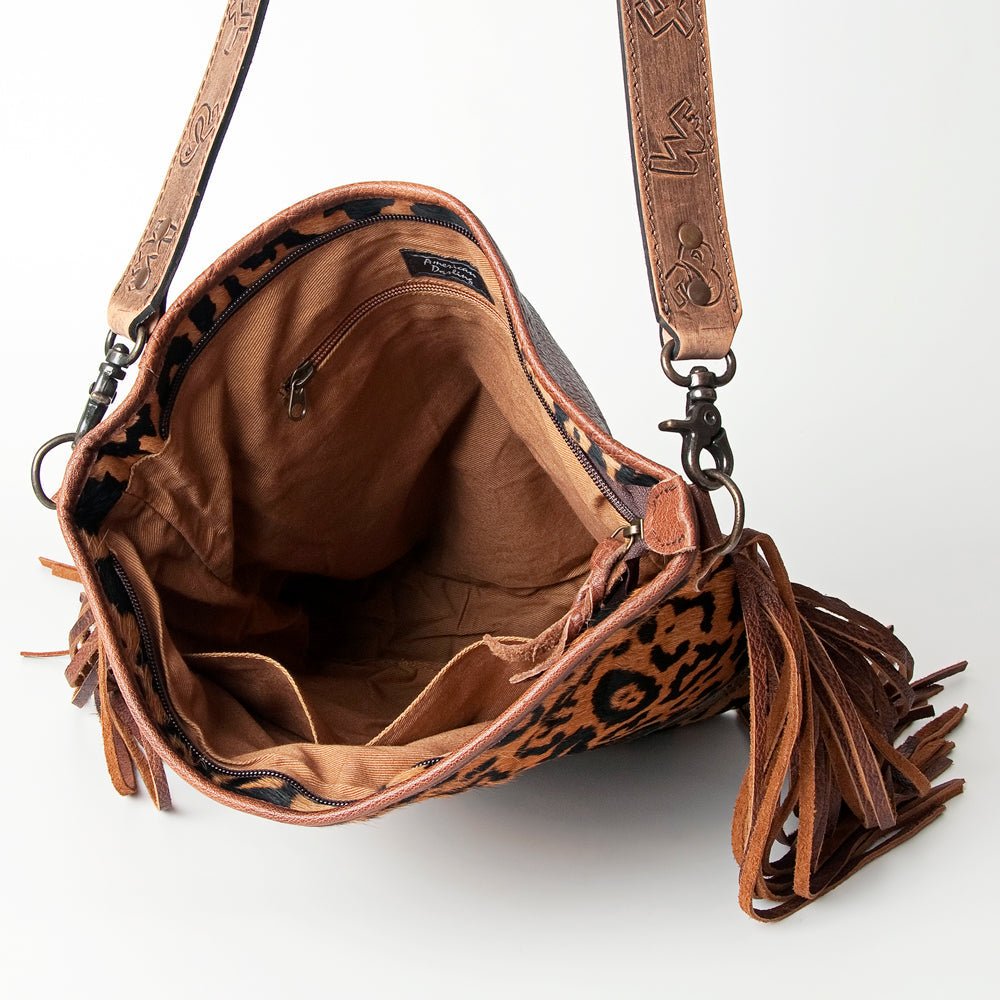 American Darling Messenger Hand Tooled Hair-On Genuine Leather