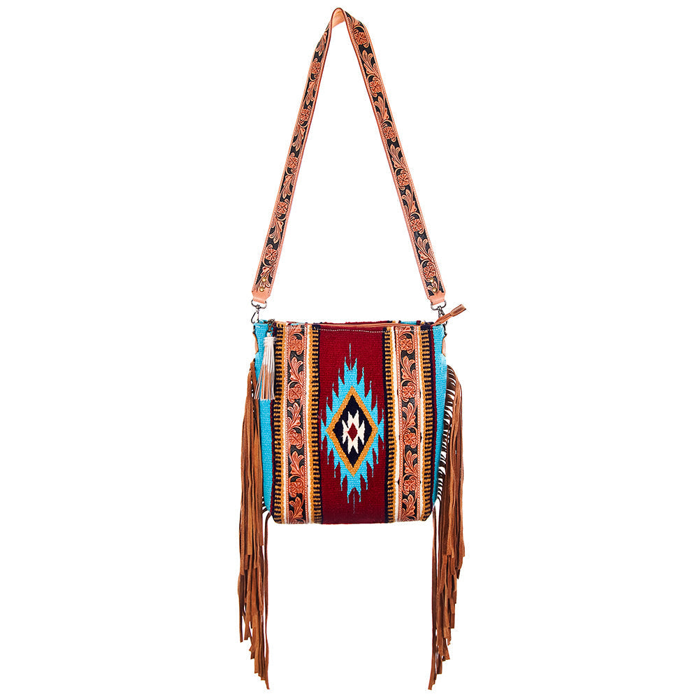American Darling Large Crossbody Saddle Blanket Genuine Leather
