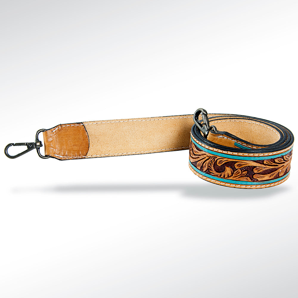 American Darling ADSTF103 Hand Tooled Genuine Leather Crossbody Handle Strap For Bags