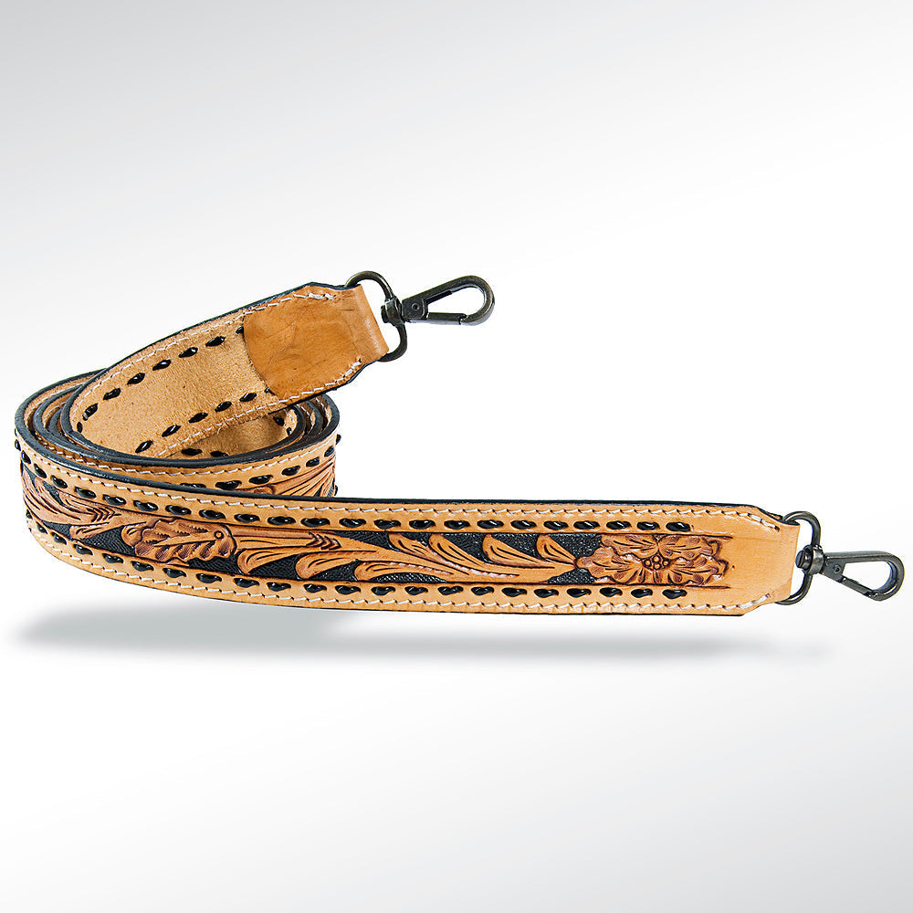 American Darling ADSTF110 Hand Tooled Genuine Leather Crossbody Handle Strap For Bags