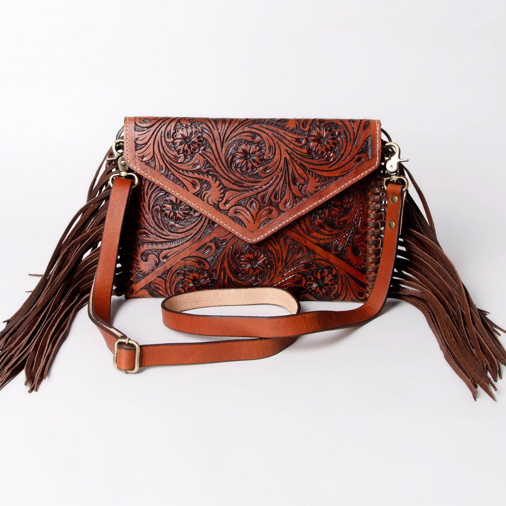 American Darling Hand-Tooled Genuine Leather Envelope Bag