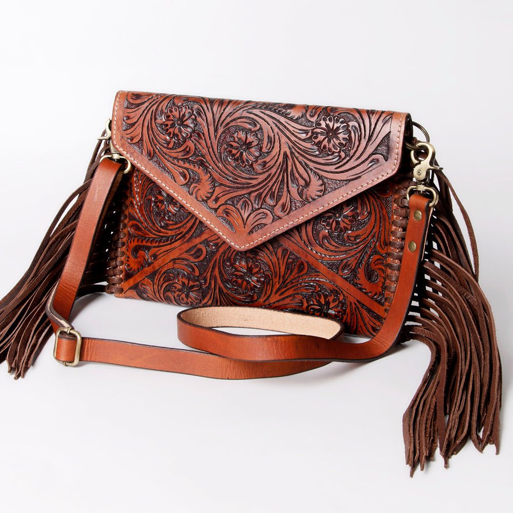 American Darling Hand-Tooled Genuine Leather Envelope Bag