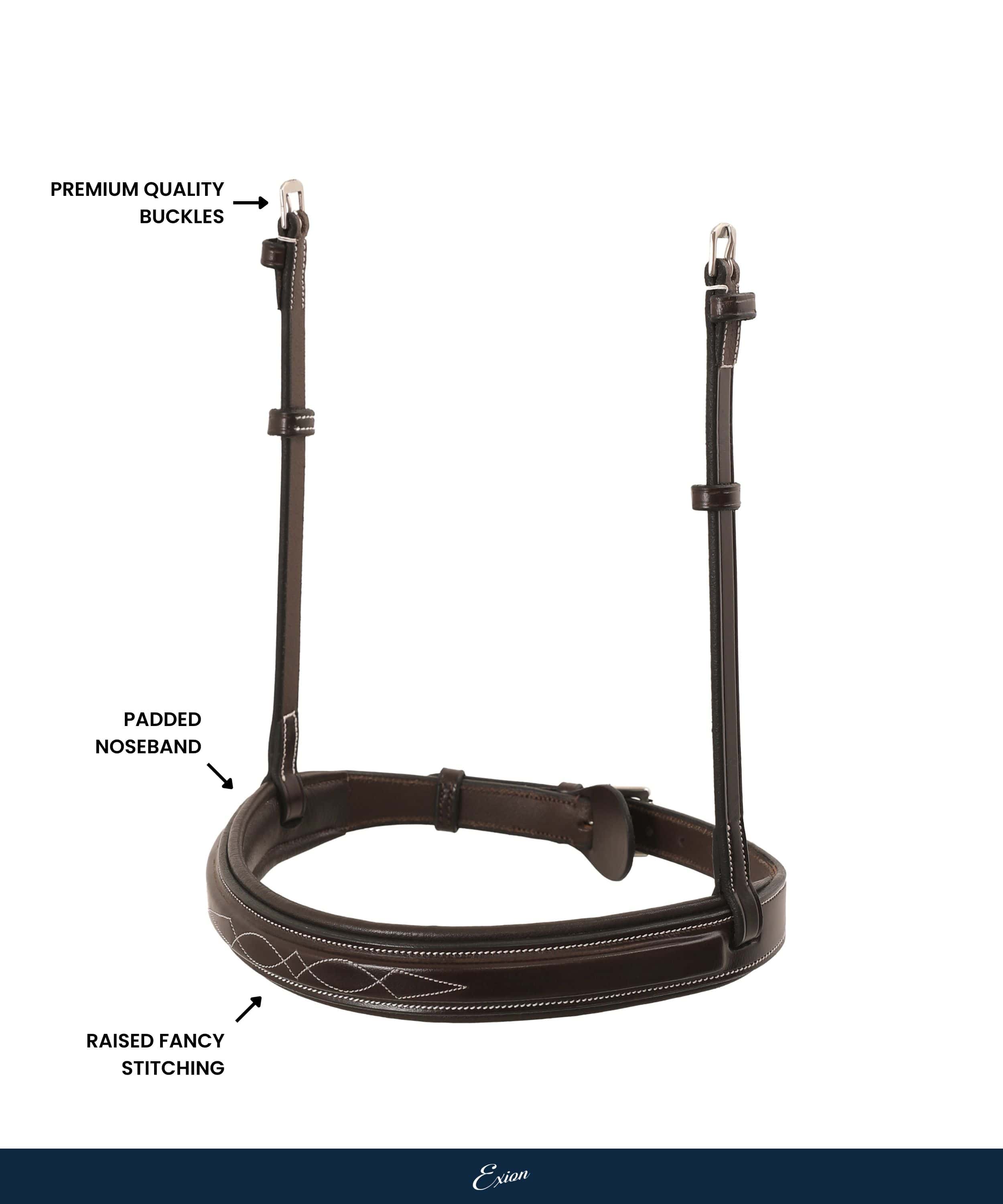 Replacement Noseband of ExionPro 'Hercules' Padded Hunter Bridle by Bridles & Reins - alternate view 4
