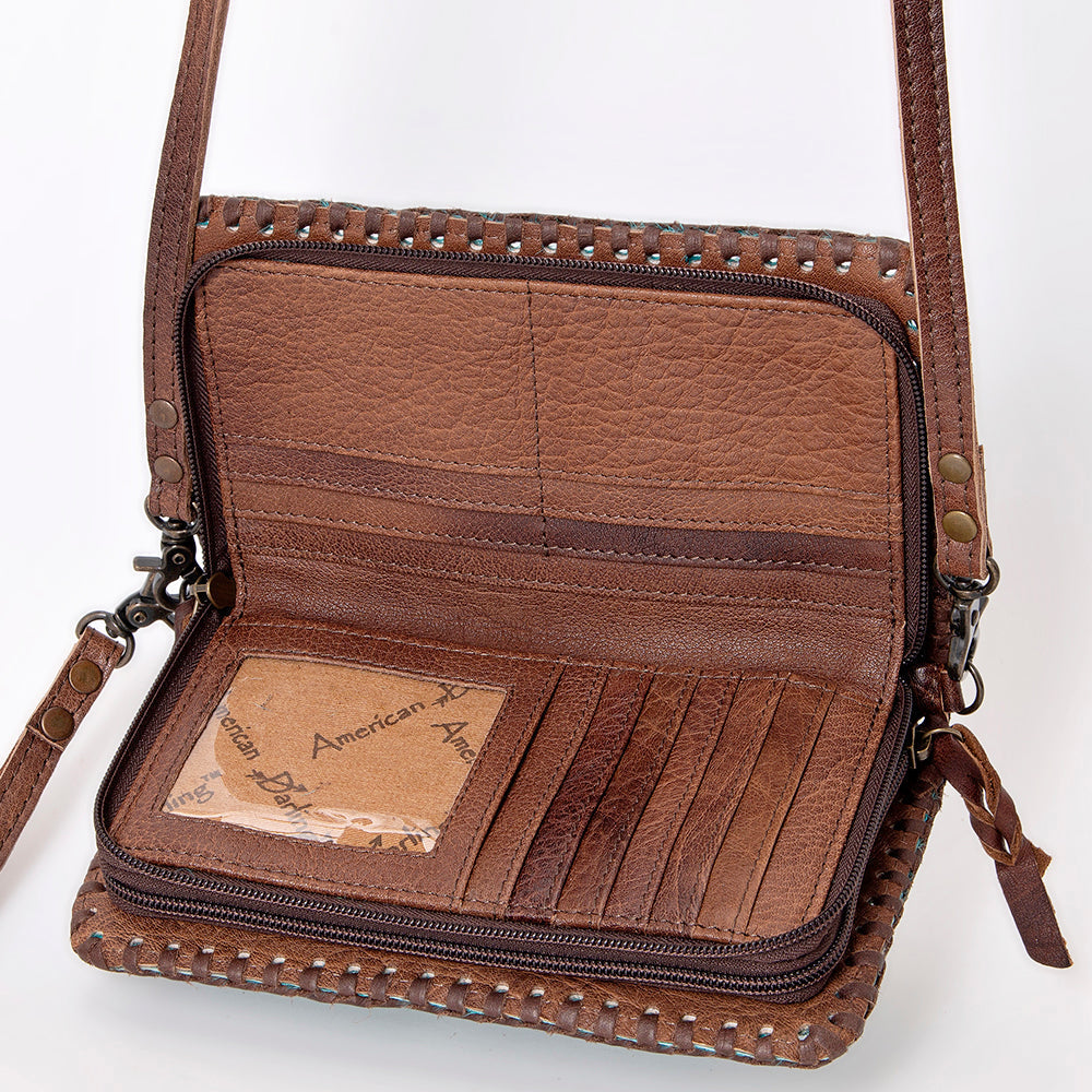 American Darling Organizer Saddle Blanket Genuine Leather Western Women Bag Handbag Purse | for Cute Travel