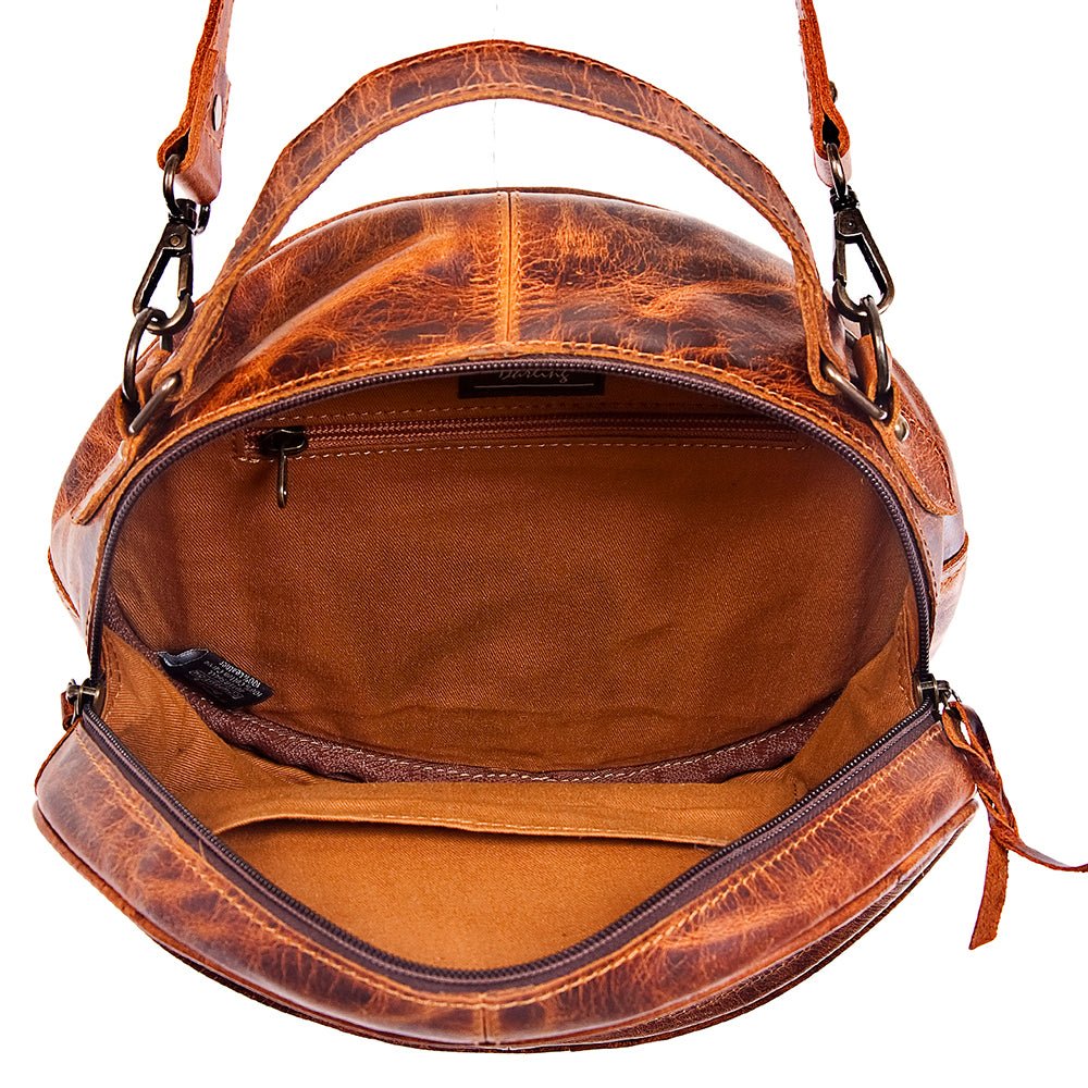 American Darling Hand-Tooled Genuine Leather Canteen Bag