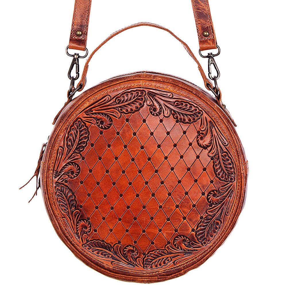 American Darling Hand-Tooled Genuine Leather Canteen Bag