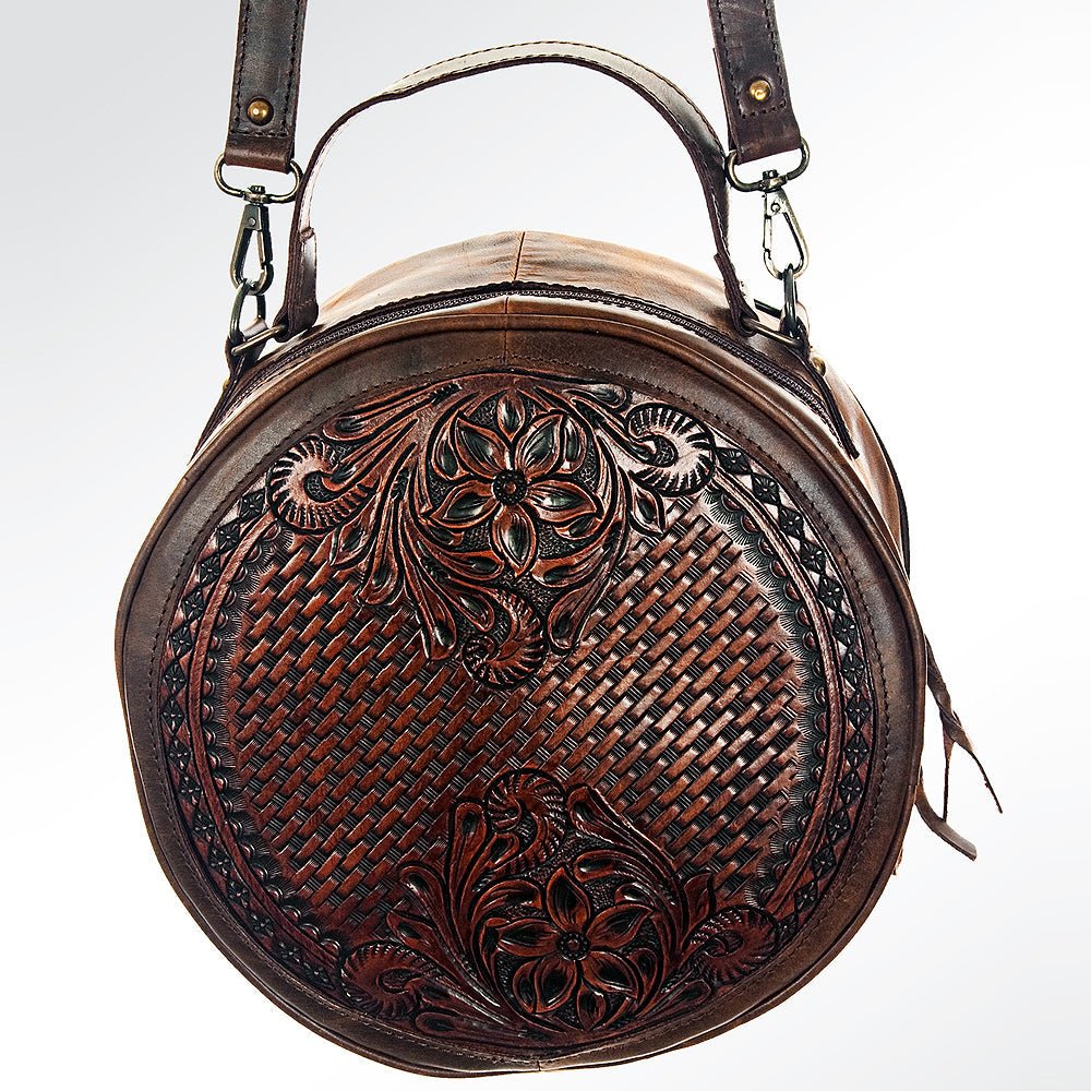 American Darling Hand-Tooled Genuine Leather Canteen Bag