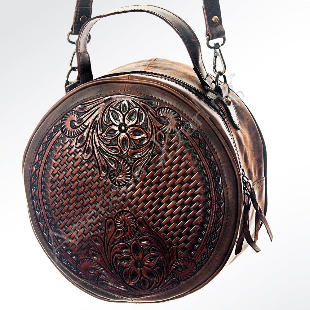 American Darling Hand-Tooled Genuine Leather Canteen Bag