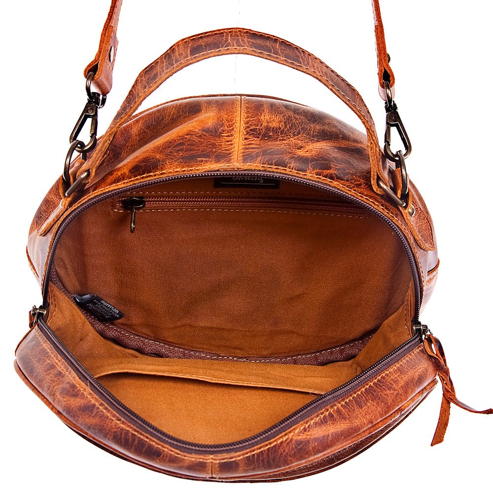 American Darling Hand-Tooled Genuine Leather Canteen Bag