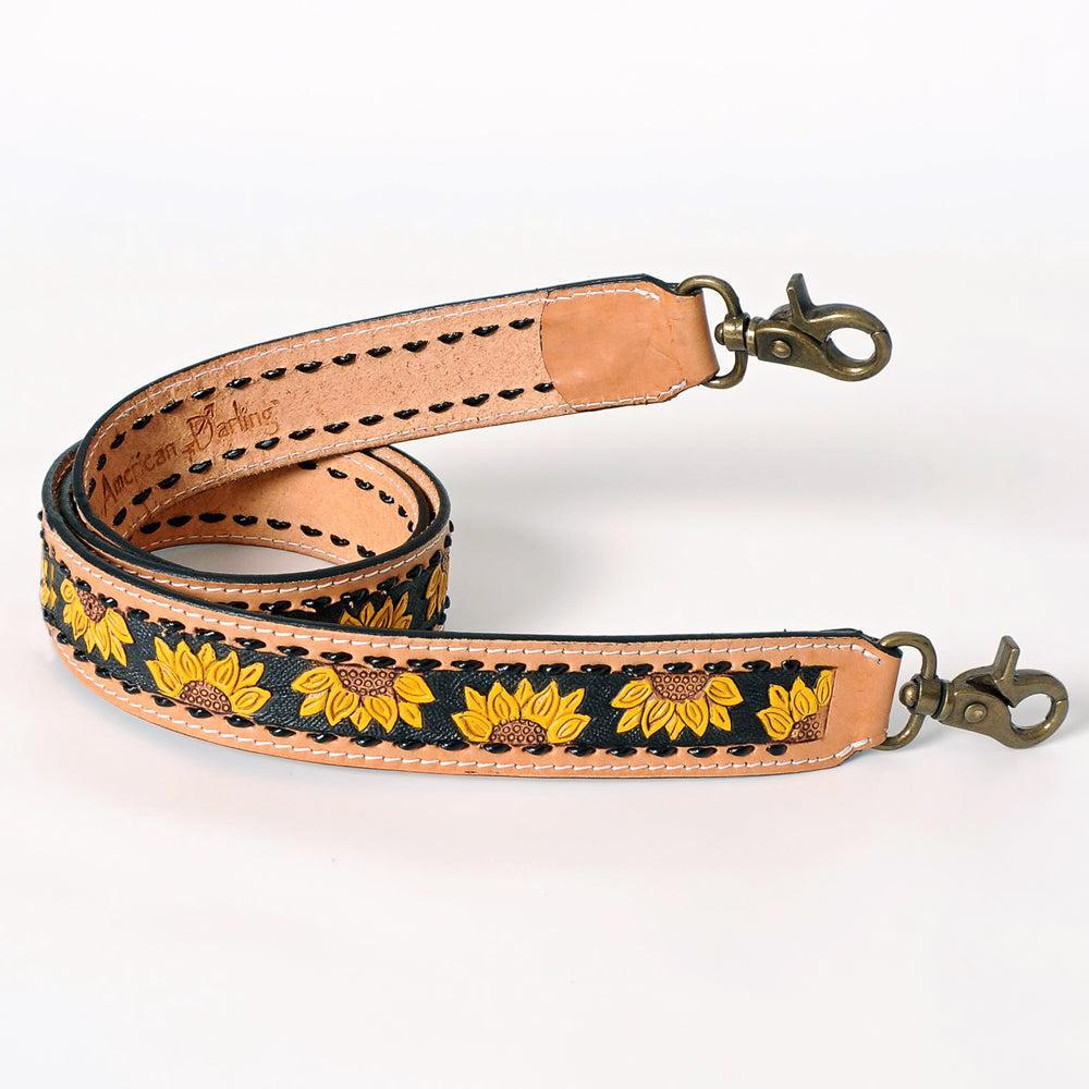 American Darling ADSTF101BKBU Hand Tooled Genuine Leather Crossbody Handle Strap For Bags