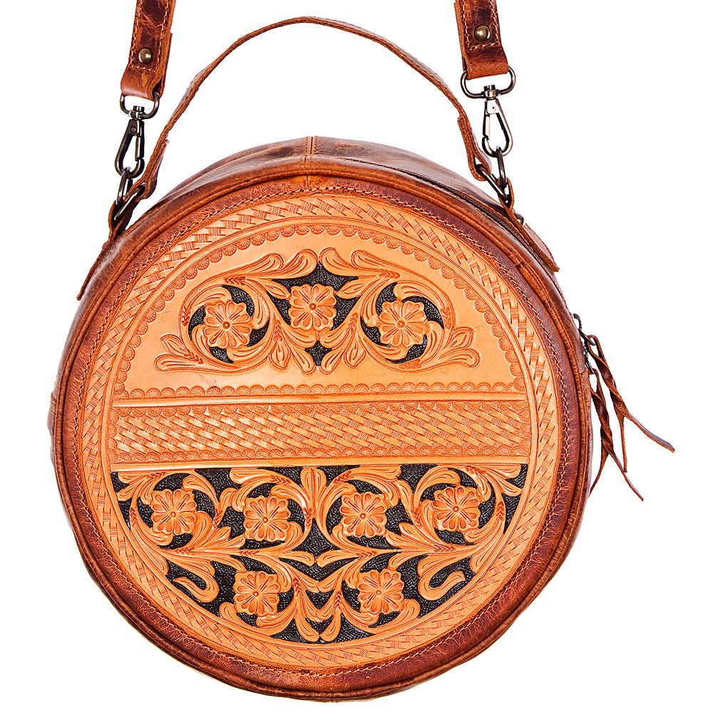 American Darling Hand-Tooled Genuine Leather Canteen Bag