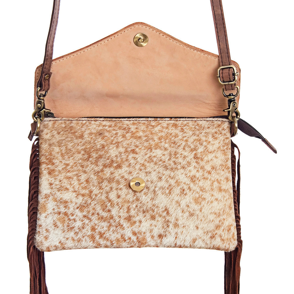 American Darling Hand-Tooled Hair-On Genuine Leather Envelope Bag