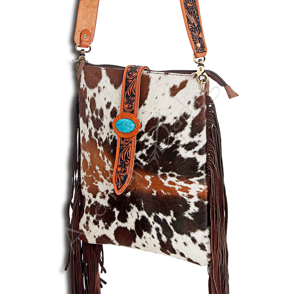 American Darling Hair-On Genuine Leather Large Crossbody Bag
