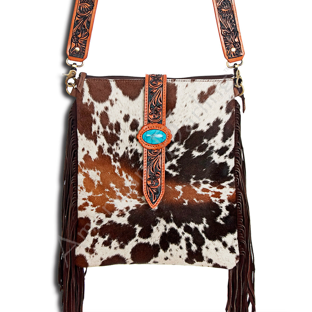 American Darling Hair-On Genuine Leather Large Crossbody Bag