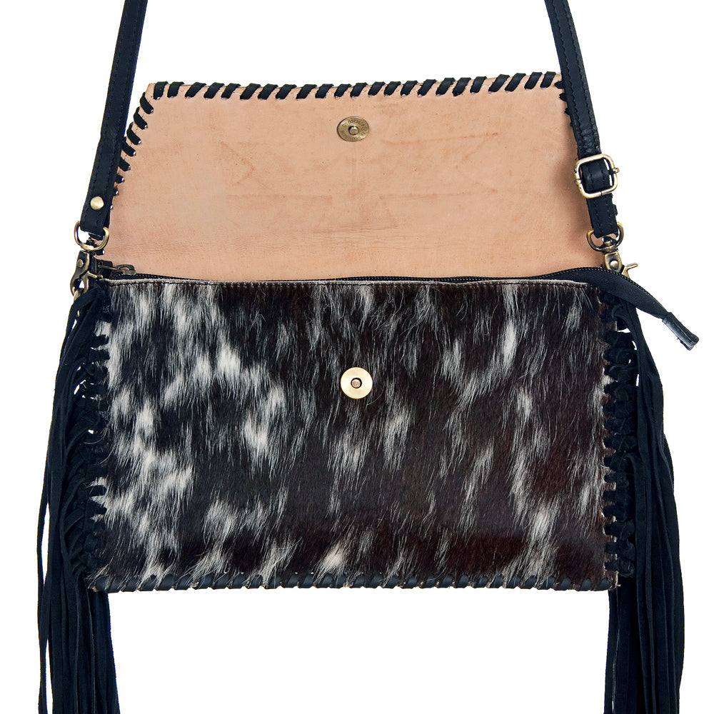 American Darling Hand-Tooled Hair-On Genuine Leather Envelope Bag