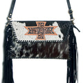 American Darling Hand-Tooled Hair-On Genuine Leather Envelope Bag