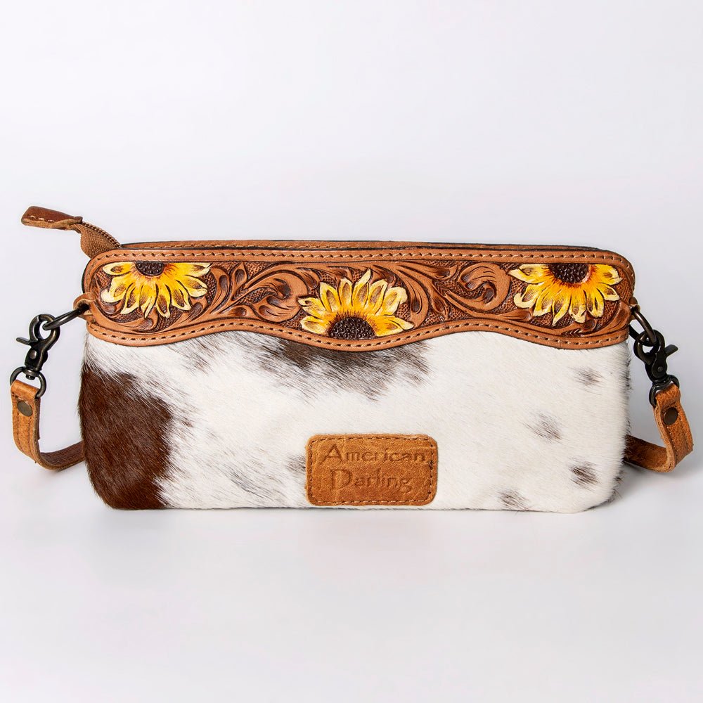 American Darling Small Crossbody Hand Tooled Hair-On Genuine Leather