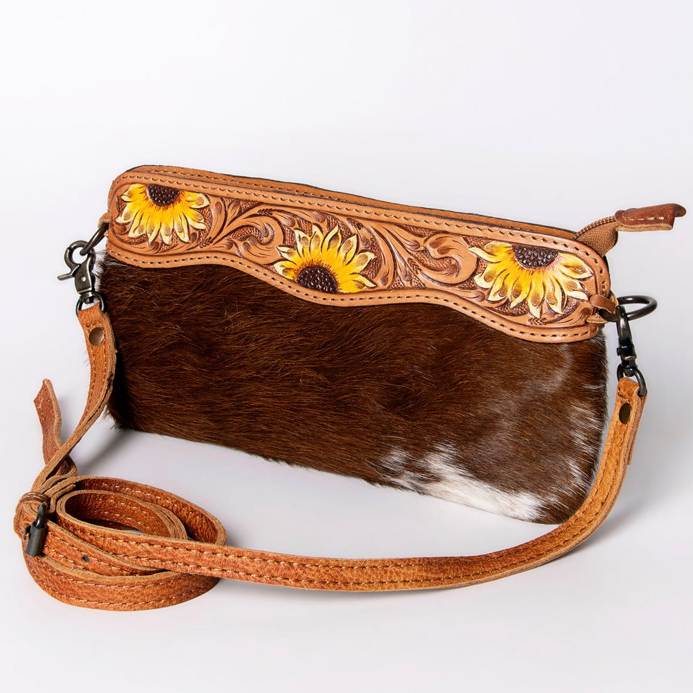 American Darling Small Crossbody Hand Tooled Hair-On Genuine Leather