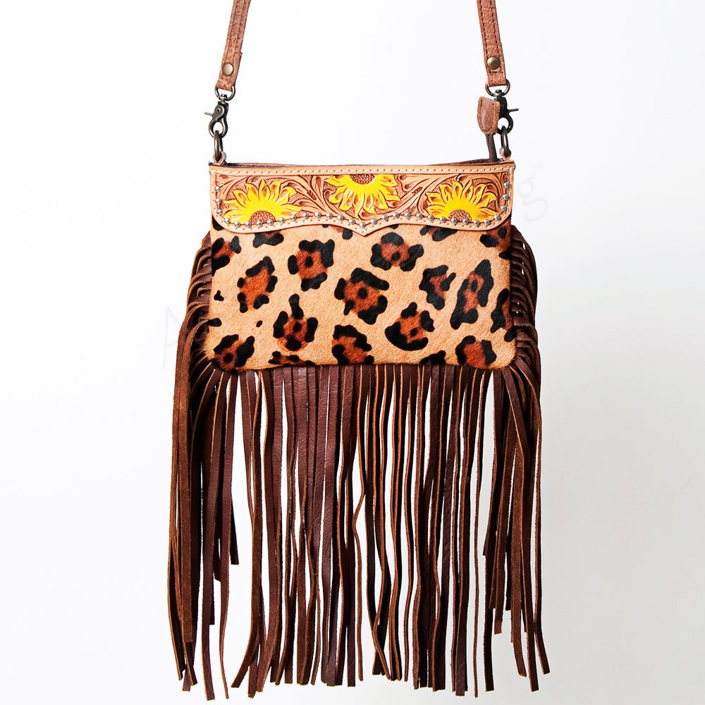 American Darling Small Crossbody Hand Tooled Hair-On Genuine Leather