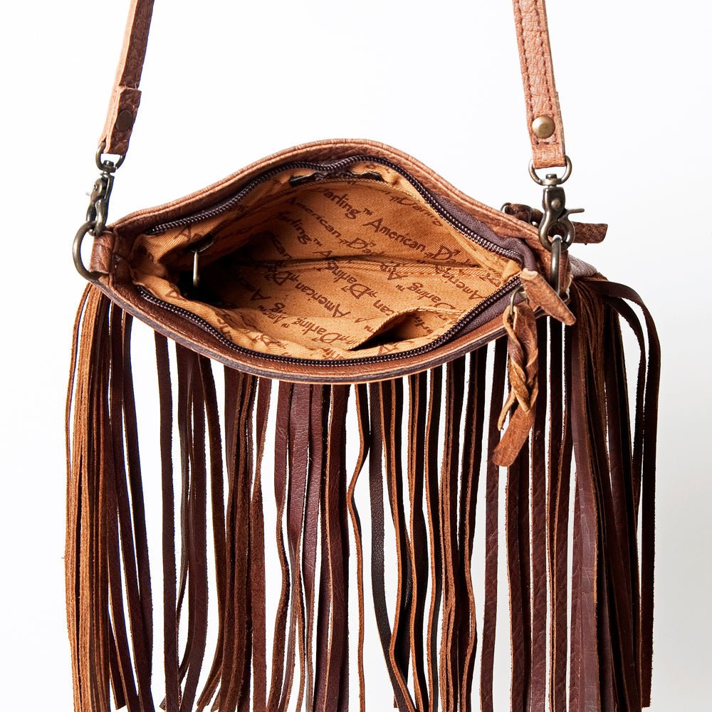 American Darling Small Crossbody Hand Tooled Hair-On Genuine Leather