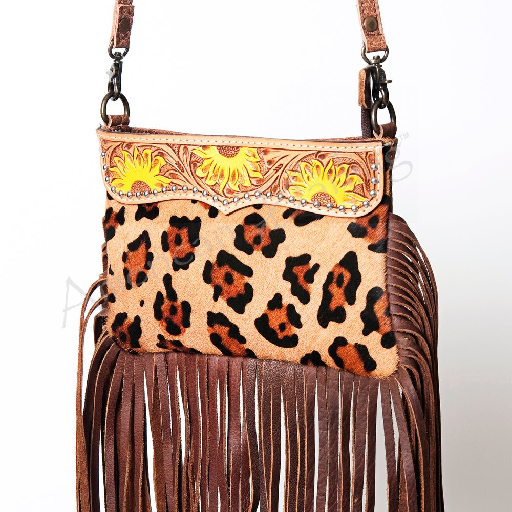 American Darling Small Crossbody Hand Tooled Hair-On Genuine Leather