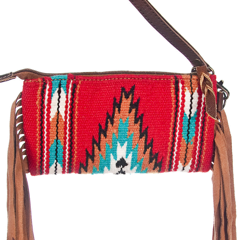 American Darling Hand-Tooled Saddle Blanket Leather Clutch