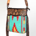 American Darling Hand-Tooled Saddle Blanket Leather Crossbody Bag