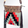 American Darling Hand-Tooled Saddle Blanket Leather Crossbody Bag