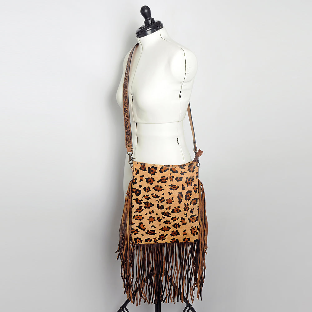 American Darling Messenger Hand Tooled Hair On Genuine Leather Western Women Bag Handbag Purse | Cute