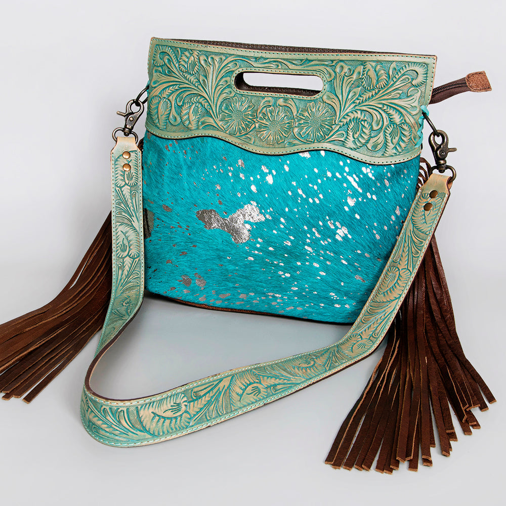 American Darling Clutch Hand Tooled Saddle Blanket Fabric Genuine Leather Western Women Bag Handbag Purse | Purses for Cute