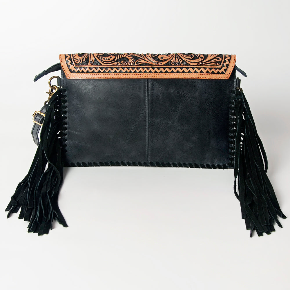American Darling Hand-Tooled Hair-On Genuine Leather Envelope Bag