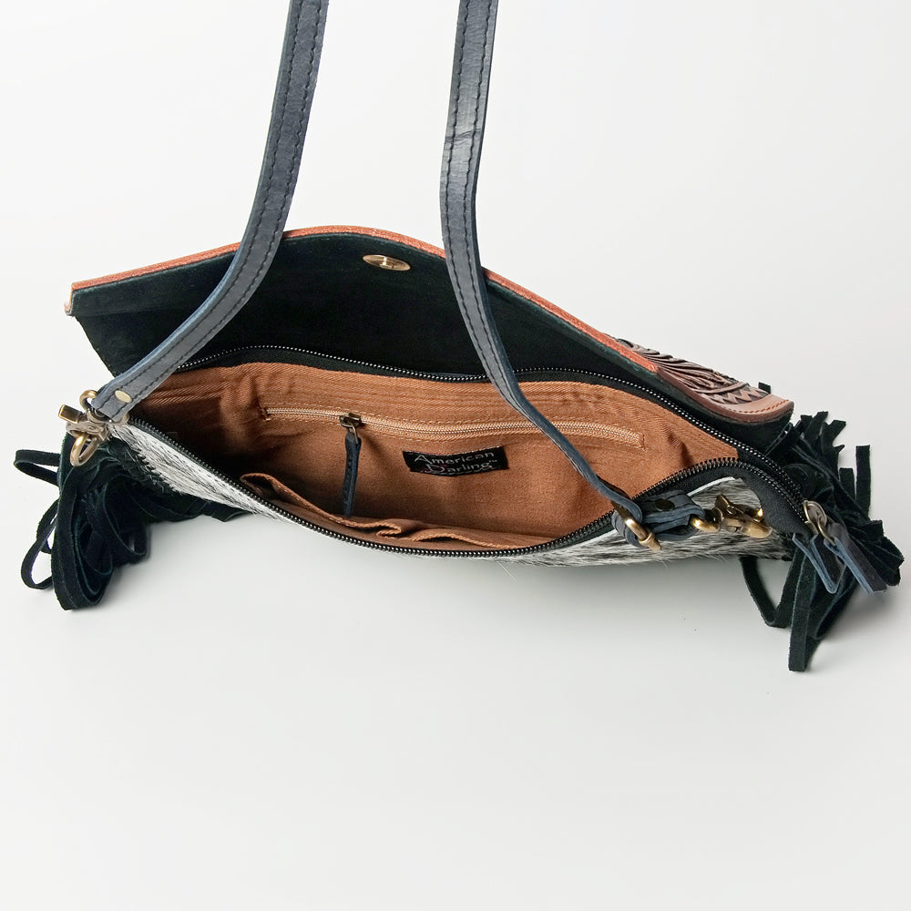 American Darling Hand-Tooled Hair-On Genuine Leather Envelope Bag