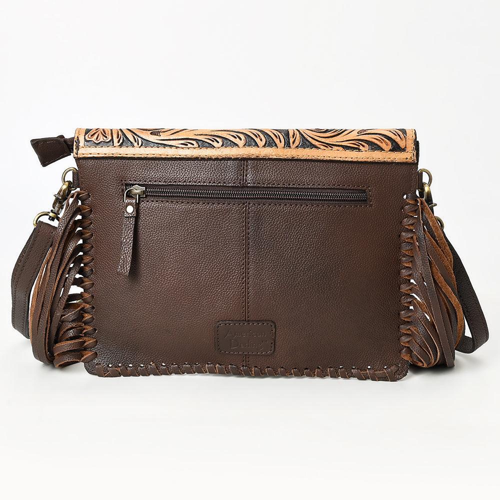 American Darling Hand-Tooled Hair-On Genuine Leather Envelope Bag
