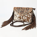 American Darling Hand-Tooled Hair-On Genuine Leather Envelope Bag