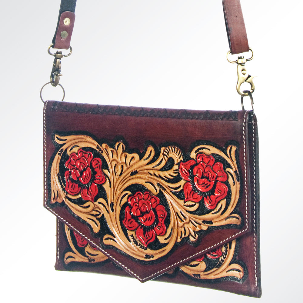 American Darling Hand-Tooled Genuine Leather Small Crossbody Bag