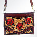 American Darling Hand-Tooled Genuine Leather Small Crossbody Bag