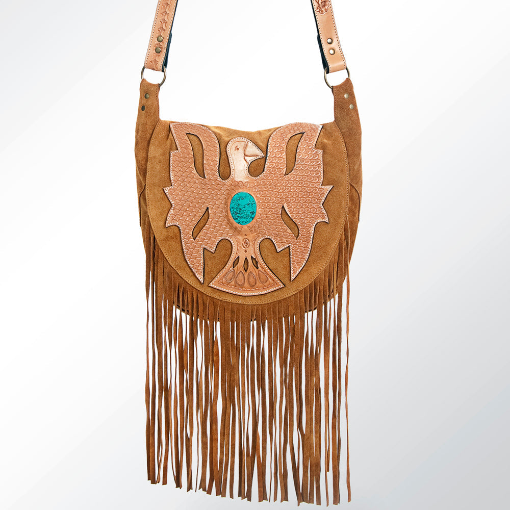 American Darling Hand-Tooled Genuine Leather Crossbody Bag