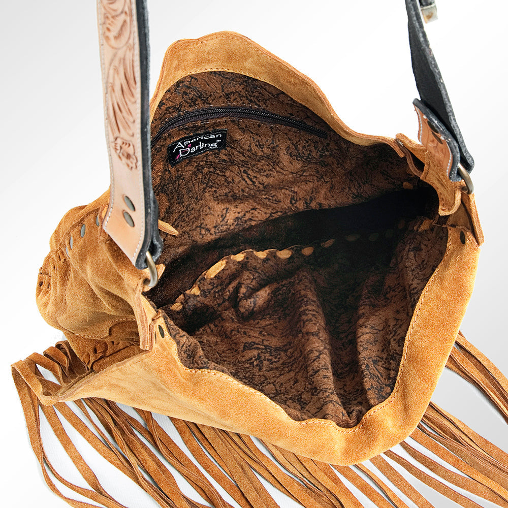 American Darling Hand-Tooled Genuine Leather Crossbody Bag