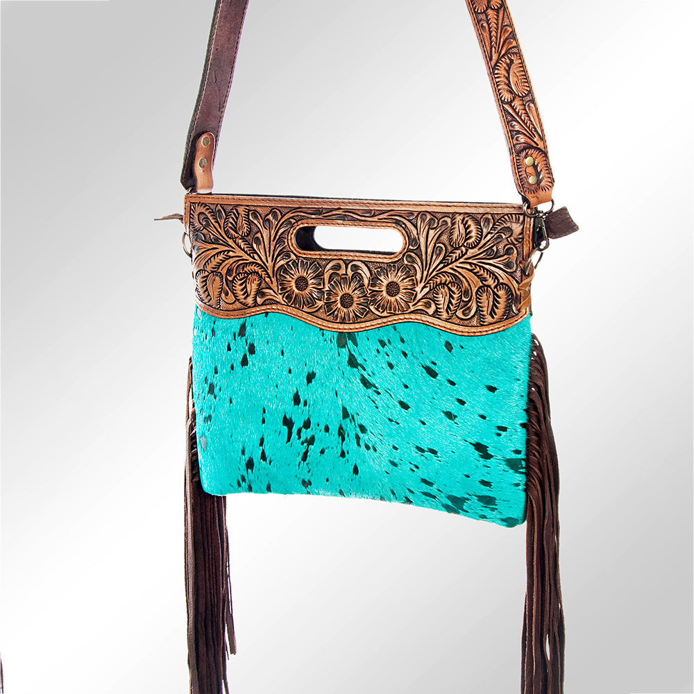 American Darling Clutch Hand Tooled Saddle Blanket Fabric Genuine Leather Western Women Bag Handbag Purse | Purses for Cute