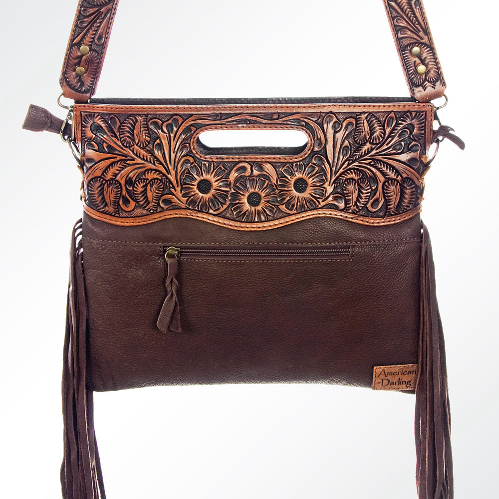 American Darling Clutch Hand Tooled Saddle Blanket Fabric Genuine Leather Western Women Bag Handbag Purse | Purses for Cute