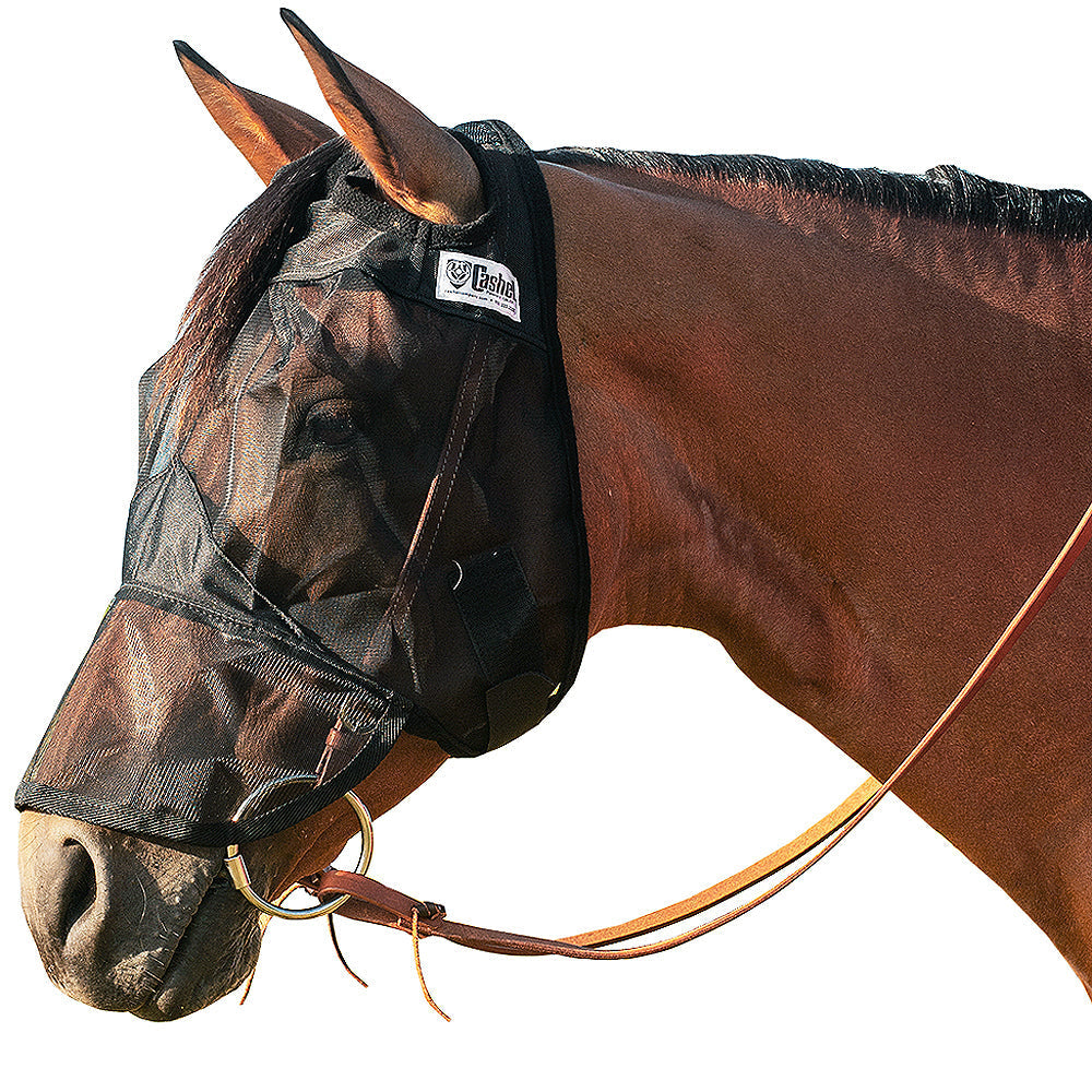 Cashel Horse Quiet Ride Horse Fly Mask Long Nose Arab Small Black
