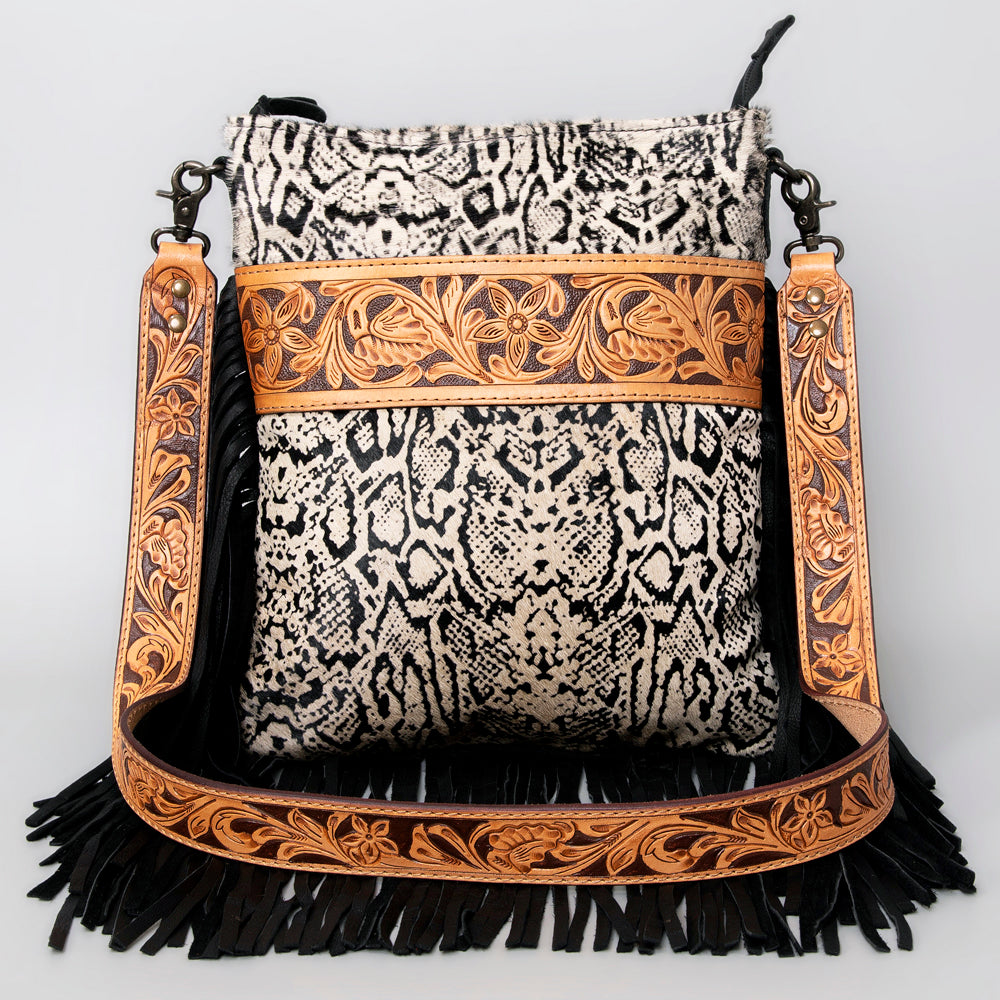 American Darling Messenger Hand Tooled Hair On Genuine Leather Western Women Bag Handbag Purse | Cute