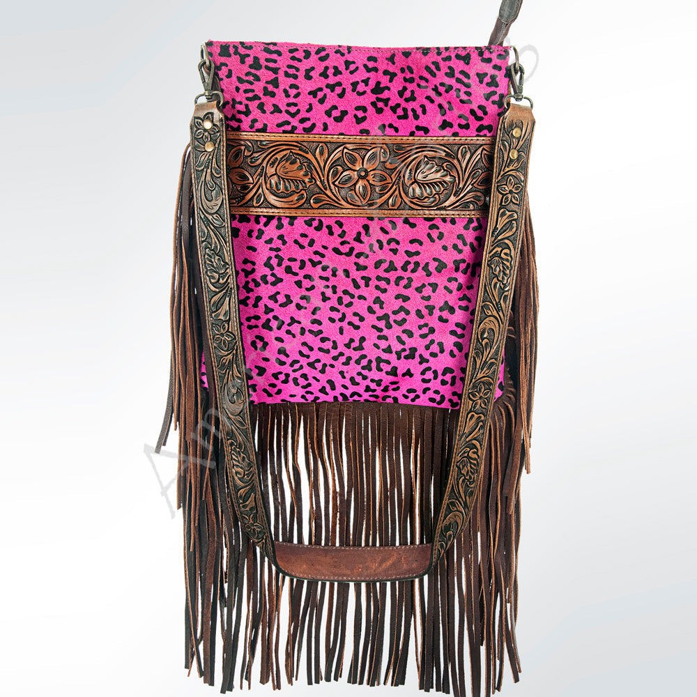 American Darling Messenger Hand Tooled Hair On Genuine Leather Western Women Bag Handbag Purse | Cute