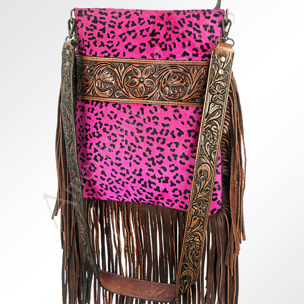 American Darling Messenger Hand Tooled Hair On Genuine Leather Western Women Bag Handbag Purse | Cute