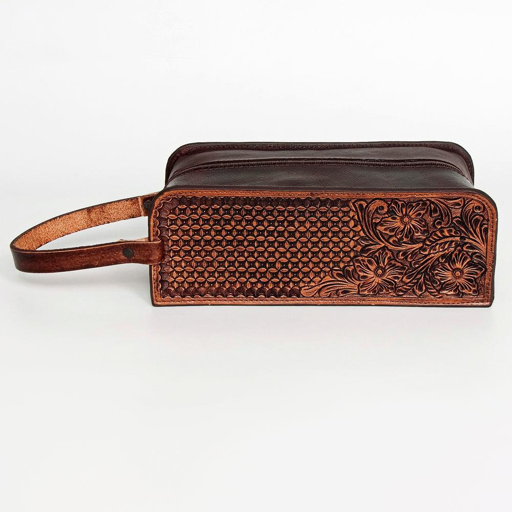 American Darling Hand-Tooled Leather Toiletry Bag