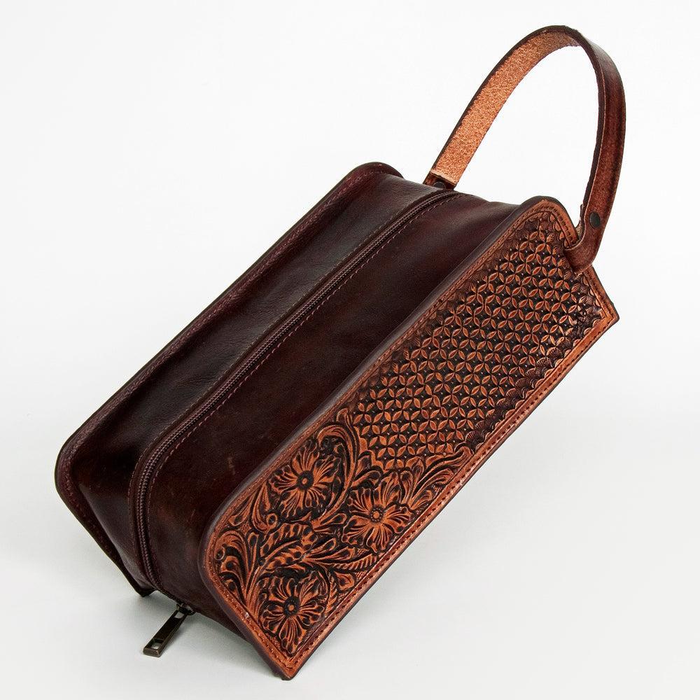 American Darling Hand-Tooled Leather Toiletry Bag