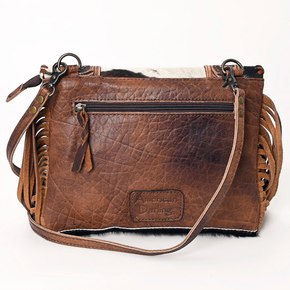 American Darling Hand-Tooled Hair-On Genuine Leather Envelope Bag