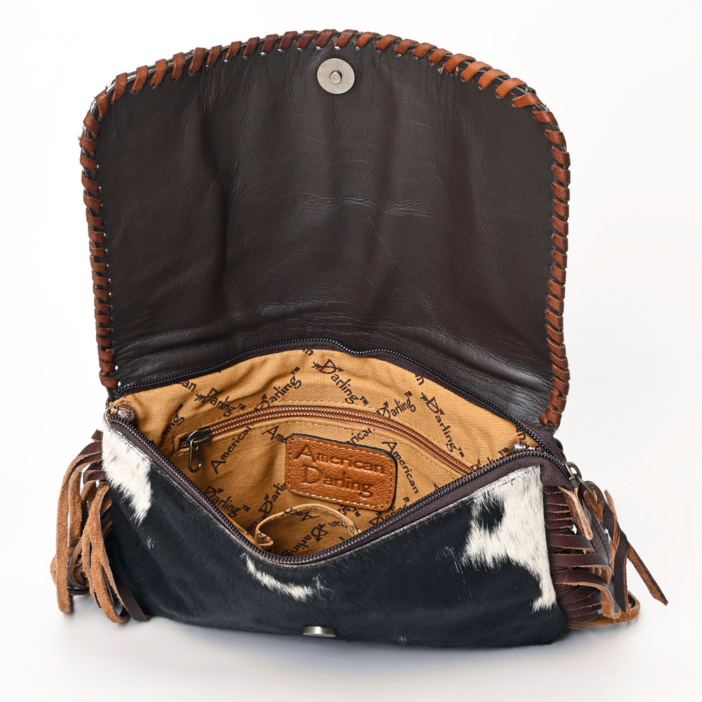 American Darling Hand-Tooled Hair-On Genuine Leather Envelope Bag
